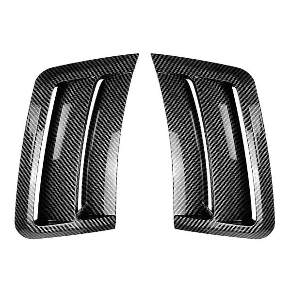 AMG Front Bumper Side Air Vent Splitter Side Skirts Flag Canard Carbon Fiber Look Zst-852 Cf CC-6138 Compatible With Mercedes Benz C Class W204 2007-2014