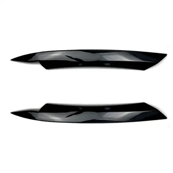Front Headlight Eyebrow Lip Splitter Skirts Flag Zst-141 Gb Glossy Black CC-4472 Compatible With Volkswagen Passat B7 2011-2014