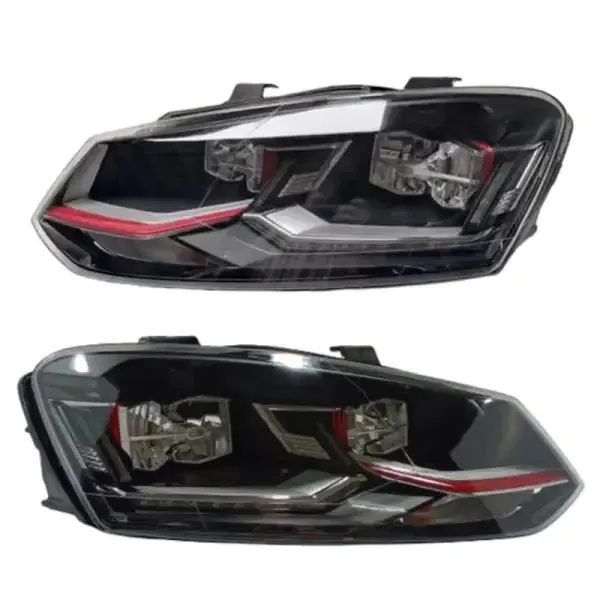 Gti Style Headlights Red Line Polo Led Headlights OEM USED without module and blaster Compatible With Volkswagen Polo Vento 2011-2023