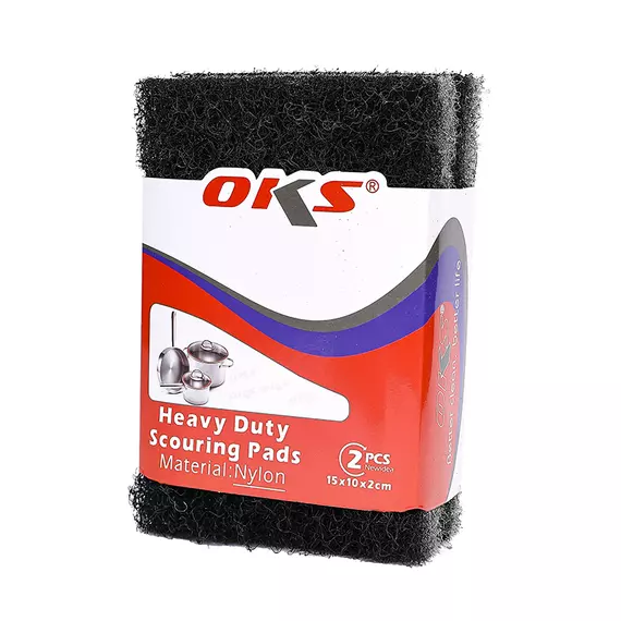 Oks Scouring Pads Heavy Duty 2pcs Set 15x10x2CM Kitchen Cleaning Sponge, Non-Scratch Double-Sided Scrubber OKS-205L-2