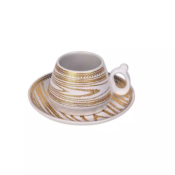 Nadstar1 Porcelain Cup & Saucer Golden Print Tea Coffee Cups 0031-1/2