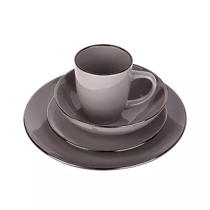 Nadstar1 Dinner Set 16pcs Porcelain Mug 4pcs , Plate 4pcs , Bowl 4pcs , Soup Plate 4pcs 2023024