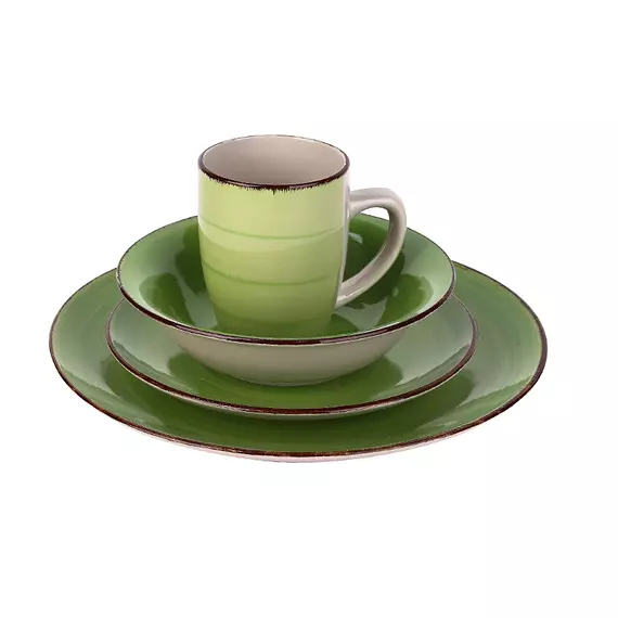 Nadstar1 Dinner Set 16pcs Porcelain Mug 4pcs , Plate 4pcs , Bowl 4pcs , Soup Plate 4pcs 2023023