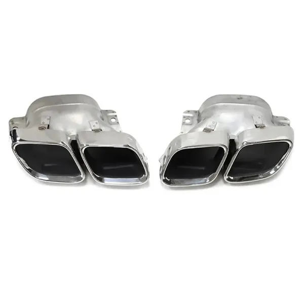 Rear Bumper Upgrade Convert To Amg Amg C63 Exhaust Tip Pipe Dual Chrome Silver Gc W206-006 Sl CC-9545 Compatible With Mercedes Benz C Class W206 2022-2025