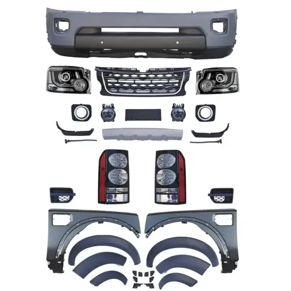 Escalate to 2014 Discovery 4 Body Kit with Headlight Taillight Compatible With Land Rover Discovery 3 2009-2013