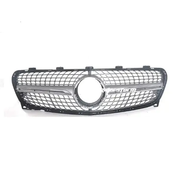 Front Bumper Panamericana Grill W156 Grill Diamond Silver Lci CC-1763 Compatible With Mercedes Gla W156 X156 2017-2020