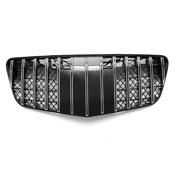 Front Bumper Upgrade Convert To Amg C63 Show Grill Gtr Black GC CC-9482 Compatible With Mercedes Benz E Class W211 2007-2009