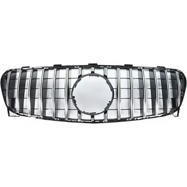 Front Bumper Panamericana Grill W156 Grill Gtr Silver CC-1761 Compatible With Mercedes Gla W156 X156 2014-2016
