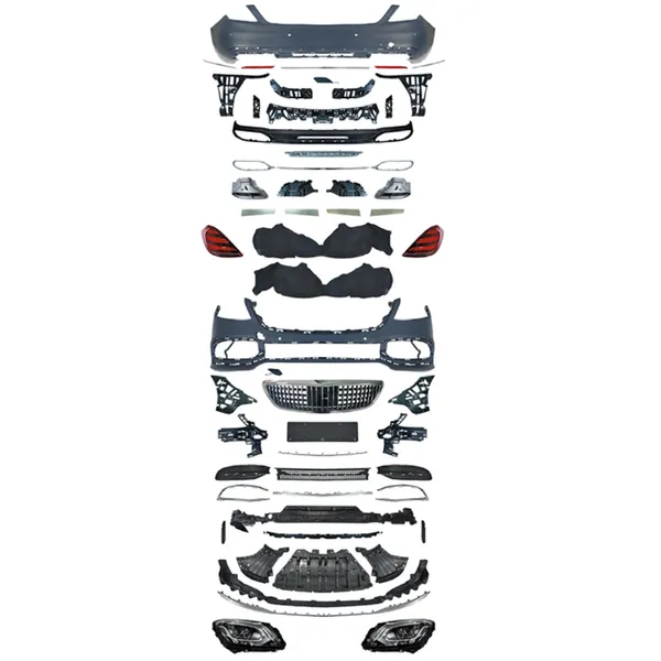 Maybach Upgrade Facelift Conversion Bodykit Bumper Headlight Taillight CC-6368 Compatible With Mercedes Benz S Class W222 2014-2017 To W222 Lci 2018+ Lci