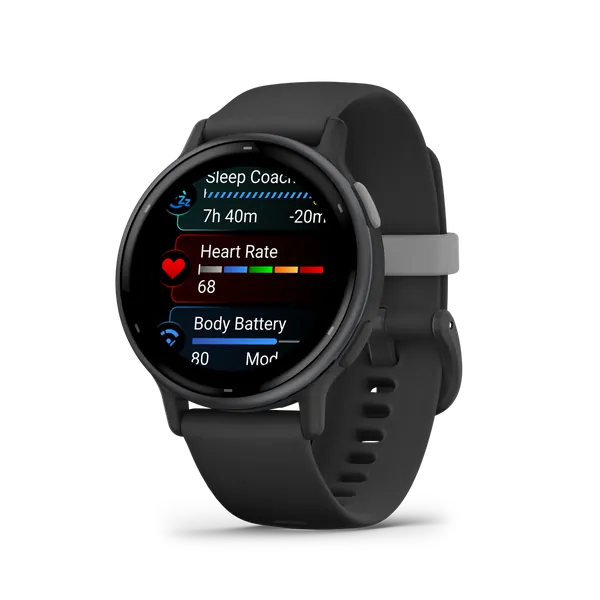 Garmin Vivoactive 5 - Slate Aluminium Bezel with Black Case and Silicone Band