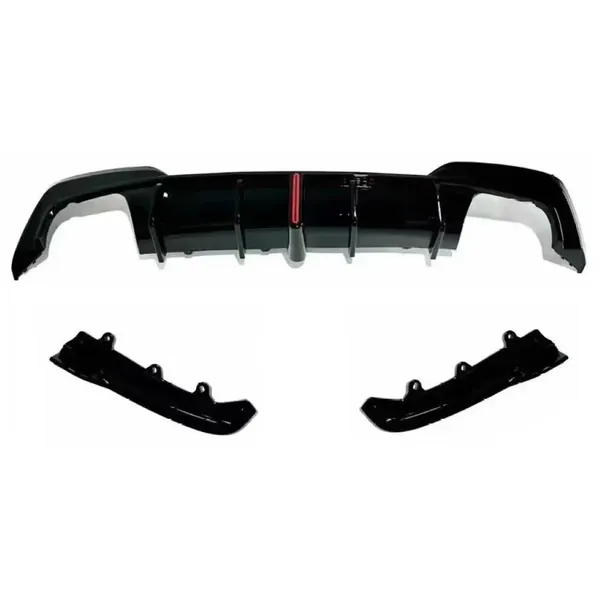 M Sport Rear Bumper Diffuser After Lip Splitter Skirts Vten Style With Light Black CC-6375 Compatible With BMW 3 Series G20 2019-2022