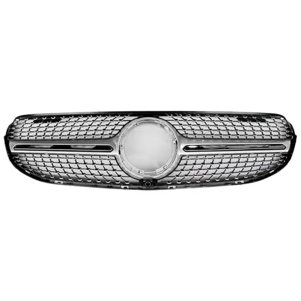 Front Bumper Panamericana Grill W253 Grill Dynamic Diamond Silver Lci CC-1771 Compatible With Mercedes Glc W253 X256 2020-2023