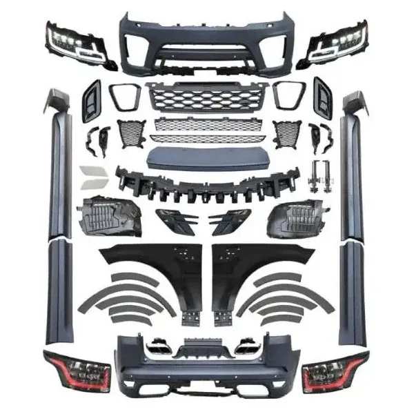 Upgrade Facelift Convert To 2018-2022 Svr Style Bodykit Bumper Headlight Taillight CC-5866 Compatible With Range Land Rover RR Sport L494 2014-2017