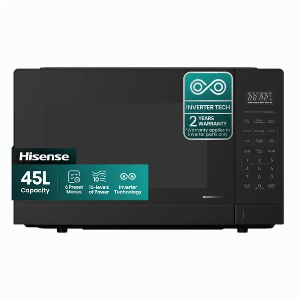 Hisense 45L Premium Electronic Microwave Oven with Inverter Technology