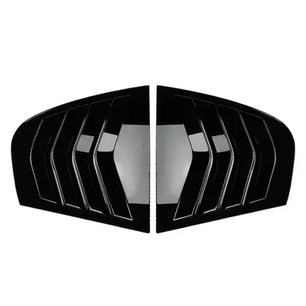 Rear Window Shutter Cover Trim Window Louver Side Vent Trim Glossy Black AR-BMW-0178 CC-3622 Compatible With Bmw 3 Series E90 2005-2011