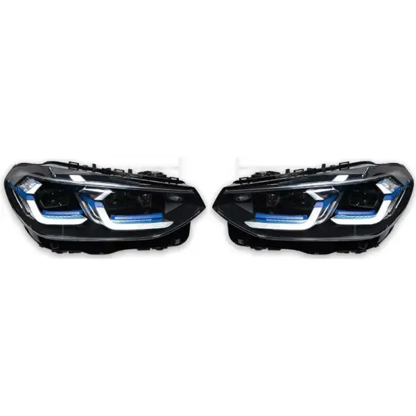 Front Upgraded Head Light Lamp Xenon Headlight Retrofit Upgrade Modified Led Drl Hid Laser Style CC-5765 Compatible With Bmw X3 G01 2018-2022