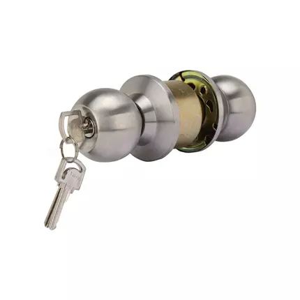 Godrej Round Lock Cylindrical 60mm Satin Steel Finish with Key 5808