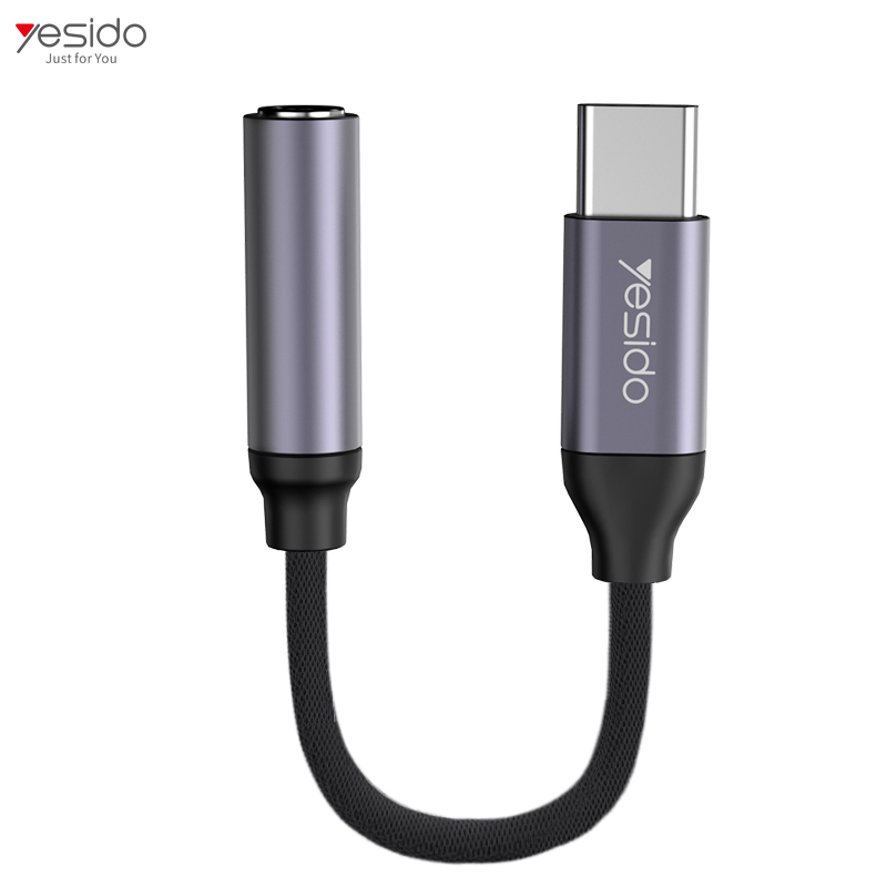 Yesido YAU19 USB-C to 3.5mm Audio Cable | Aluminum Nylon Aux Adapter