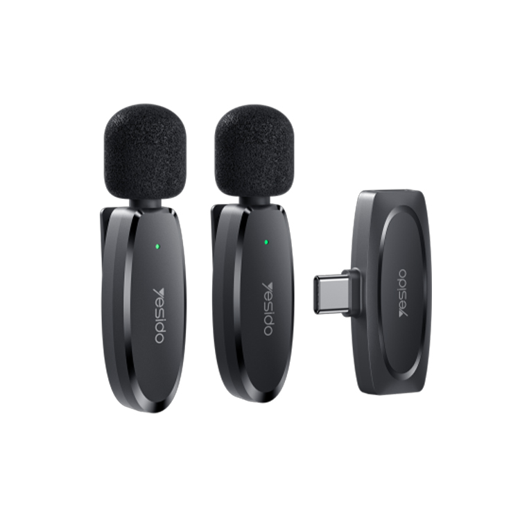 Yesido KR13 portable wireless transmission 360 pickup voice Type-C transmit port 2 wireless MEMS Microphone