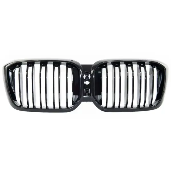 Front Bumper Show Grill Glossy Black LCI Style CC-3111 Compatible With BMW X3 G01 2018-2021