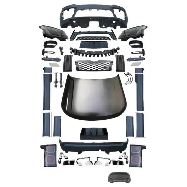 Upgrade Facelift Convert To 2018-2022 Svo Bodykit Bumper Headlight Taillight Side Skirts Grill CC-5840 Compatible With Range Land Rover Vogue L405 2013-2017