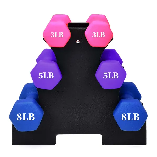 ET Easytao 15kg Neopreno Hexagonales Dumbbell Set of 6 with Stand