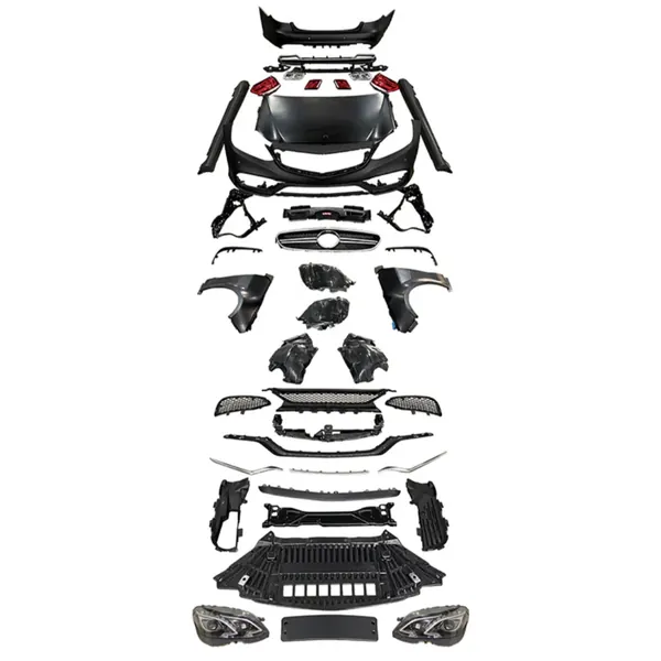 Amg63 Upgrade Facelift Conversion Bodykit Bumper Hood Headlight Taillight CC-6352 Compatible With Mercedes Benz E Class W212 2009-2013 To W212 Lci 2014+