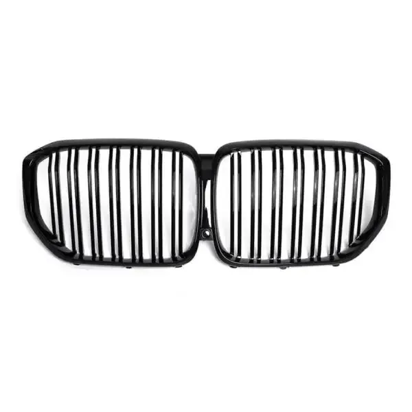 Front Bumper Grill Carbon Fiber Look Glossy Black CC-1628 Compatible With Bmw X5 G05 2019-2022
