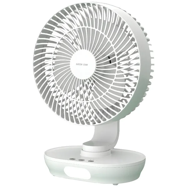 Green Lion 8" Desktop Fan Rechargeable - White