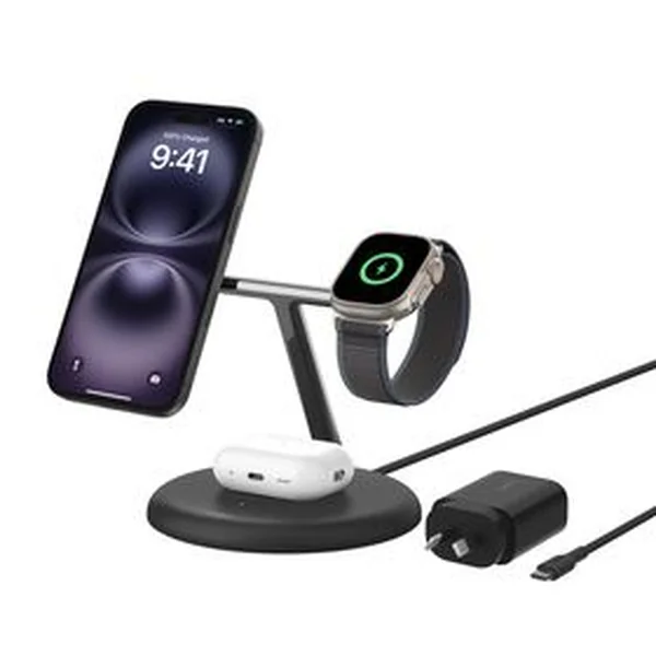 Belkin BoostCharge Pro 3-in-1 Magnetic Wireless Charging Stand with Qi2 15W