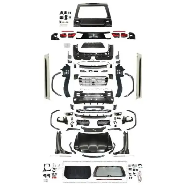 Upgrade Facelift Convert To 2021+ Lc300 Body Kit Side Skirts Splitter Spoiler Front Lip Diffuser Headlight Taillight Hood CC-5474 Compatible With Toyota Land Cruiser Lc200 2008-2020