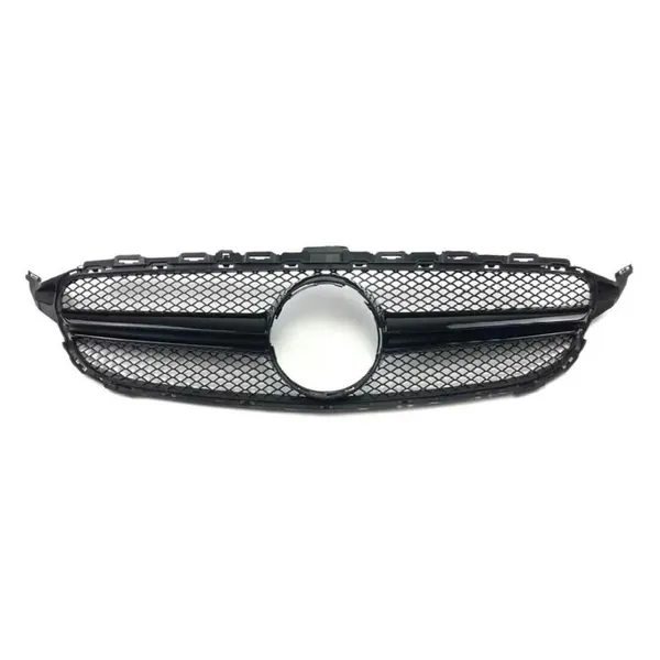 Upgrade Front Bumper Amg C63 Show Grill With Camera Hole Amg Glossy Black Gc W205/c205-002 W Hole CC-9487 Compatible With Mercedes Benz C Class W205 C205 Coupe 2015-2018