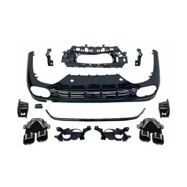 Upgrade Facelift Convert To Amg 53 Style Rear Bumper Diffuser After Lip With Exhaust Tips Black CC-6607 Compatible With Mercedes Benz E Class W214 2024+