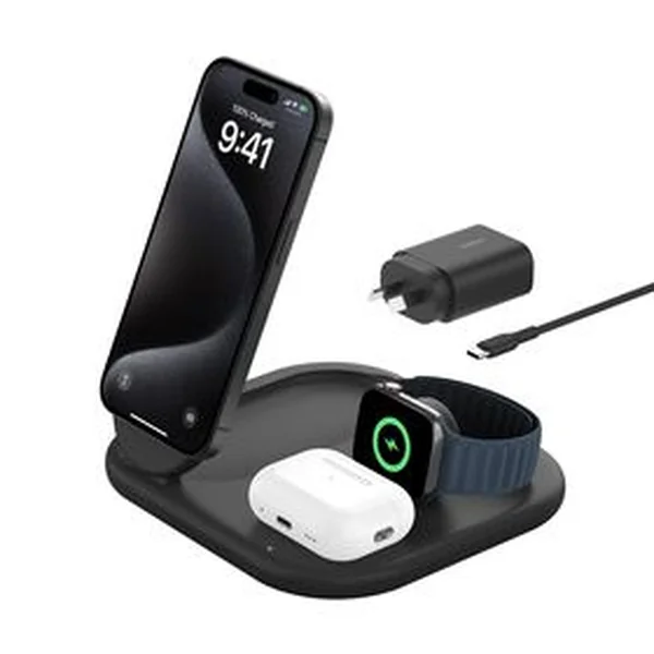 Belkin BoostCharge 3-in-1 Magnetic Foldable Wireless Charger with Qi2 15W