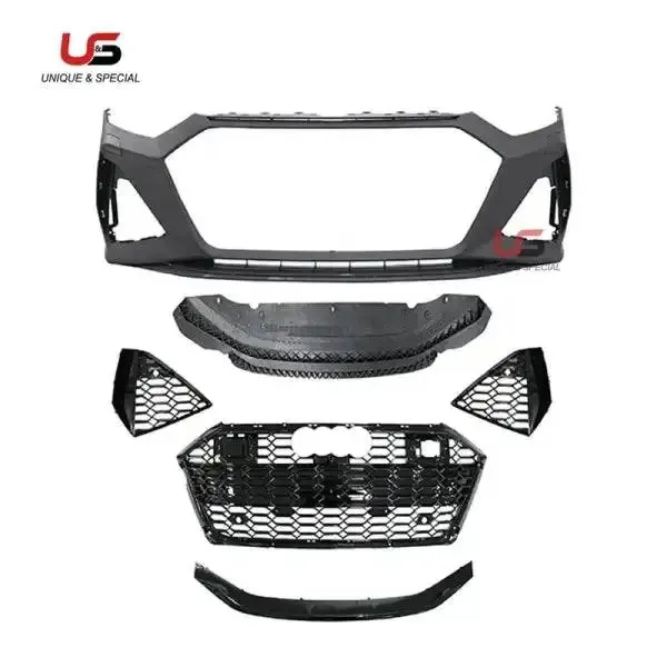 Auto Body Kit Upgrade to RS7 1:1 PP Material Front Bumper with Honeycomb Grille Compatible With Audi A7 2019-2020