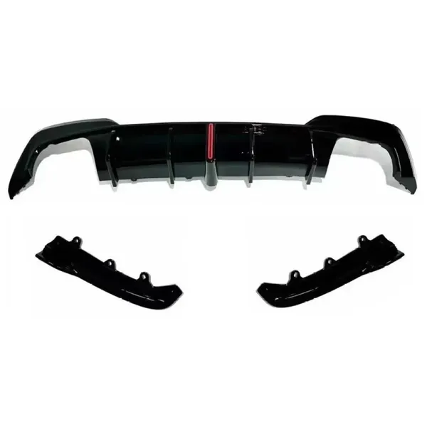 M Sport Rear Bumper Diffuser After Lip Splitter Skirts Vten Style With Light Carbon Fiber Look CC-6376 Compatible With BMW 3 Series G20 2019-2022