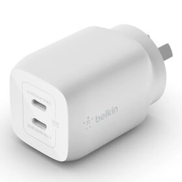 Belkin BoostCharge Pro Dual USB-C GaN Wall Charger with PPS 65W