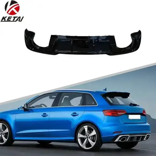 RS3 Style Rear Diffuser Body Compatible With AUDI A3 Hatchback 2017-2020 S-Line