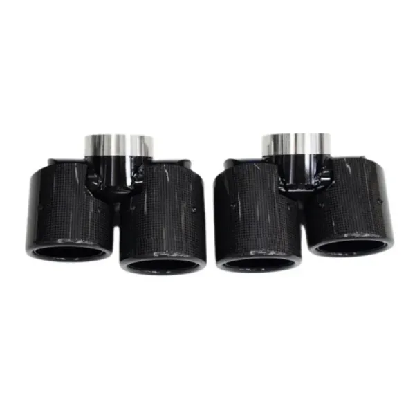 Stainless Steel Square Muffler Tip Tailpipe Nozzle Silensor 3.0 Round Carbon Fiber CC-7049 Compatible With Range Land Rover Defender 90 110 130 L663 Lr129997 2020+