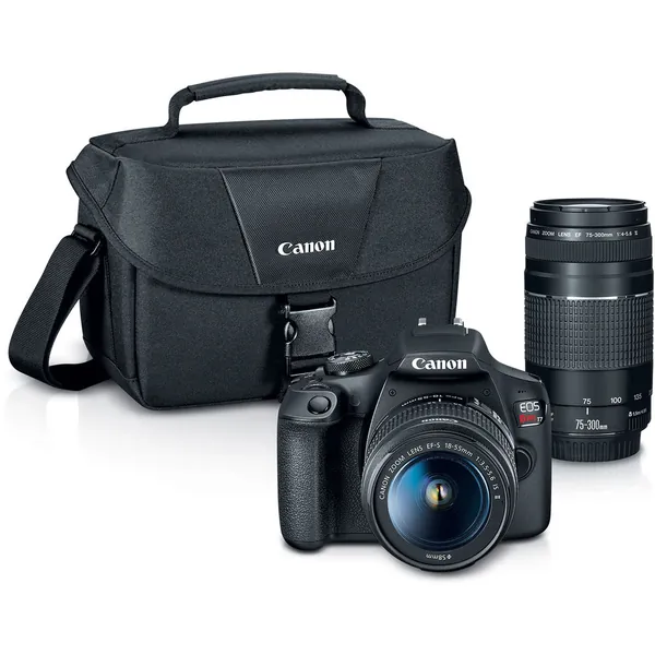 Canon EOS Rebel T7 DSLR with 18-55mm and 75-300mm Lenses