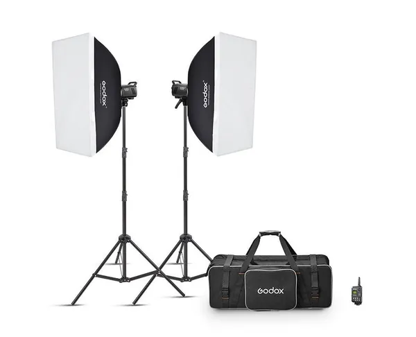 Godox MS200V-F 200w/s Dual Studio Flashes Kit (LED Modelling Lamps)