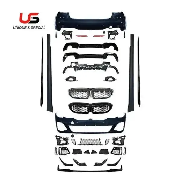 M-Tech Body Kit Front Bumper with Grille Assy MTECH Side Skirts Compatible With BMW 3 Series G20 2019-2021