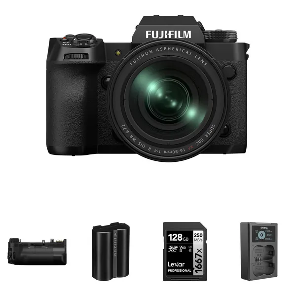 FUJIFILM X-H2 Mirrorless Camera with 16-80mm f/4 Lens and Performance Kit