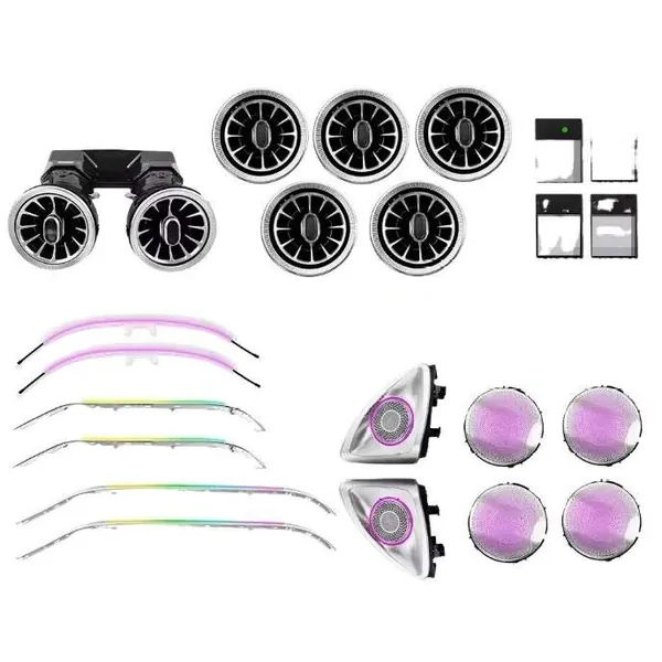 Ambient Ambiance Led Light Vents Speaker Decorative Interior Kit 64 Colors Atmosphere Lamp Kits Rhd Car 6 In 1 CC-8538 Compatible With Mercedes Glc W253 X253 2015-2022