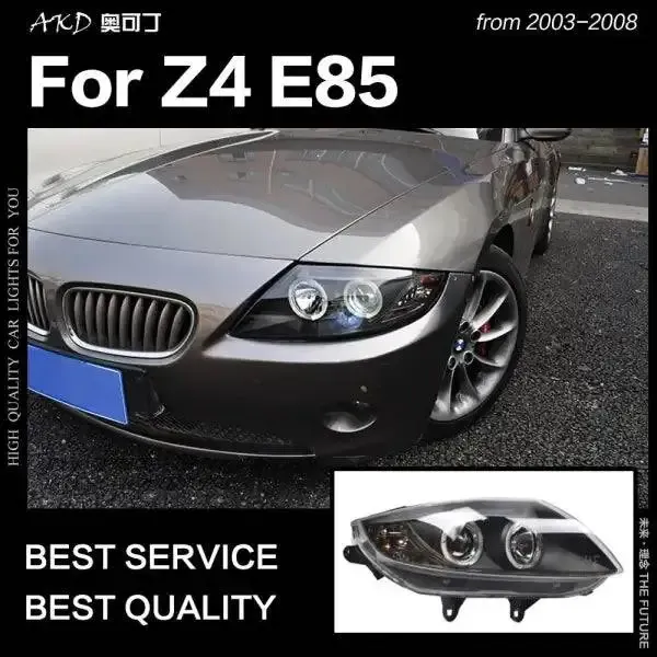 LED Headlight DRL Hid Head lamp light Angel Eye Bi Xenon Beam Headlight Compatible With BMW Z4 2003-2008 E85