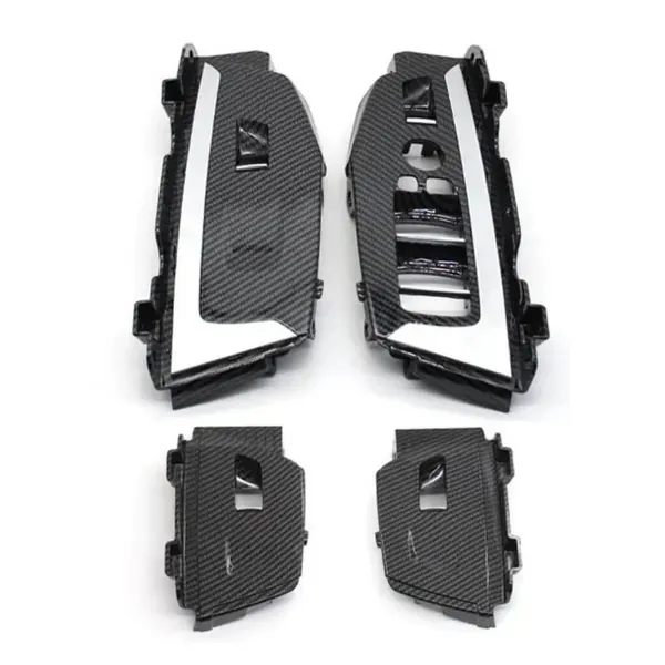 Car Interior Door Window Lifting Switch Button Control Panel Outer Cover Trim Carbon Fiber Look 51417471025-1 51417473182-1 CC-9756 Compatible With Bmw X3 X4 G01 G02 G08 F97 F98 2018-2021