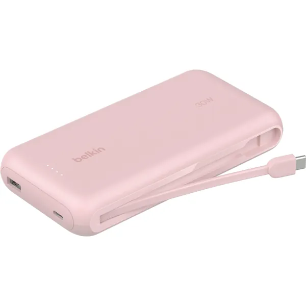 Belkin BoostCharge Power Bank 20K with Integrated Cable (Pink)