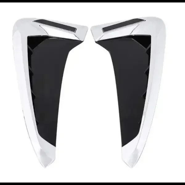 Front Wing Side Fender Vent Leaf Trims With Badge Chrome CC-1639 Compatible With BMW X5 F15 X5m F85 2014-2018
