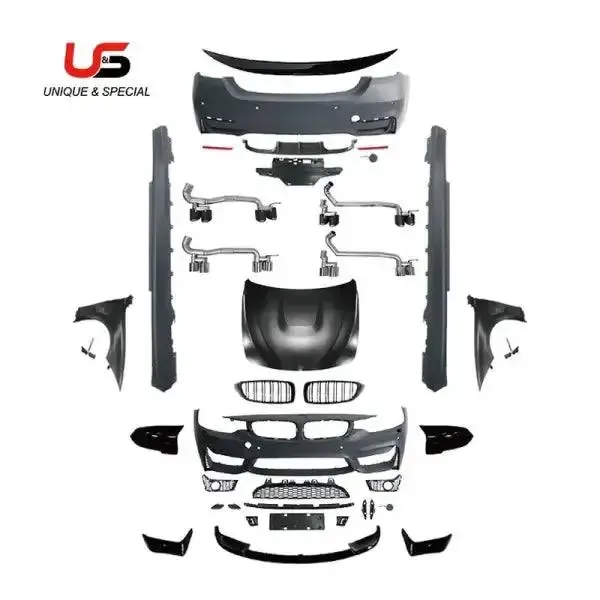 Body Kit Modified to M4 Front Bumper Rear Bumper Side Skirt Grille F32 Hood Fender Compatible With BMW 4 Series 2014-2017 F32 F36