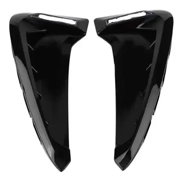Front Wing Side Fender Vent Leaf Trims With Bagde Glossy Black CC-1640 Compatible With BMW X5 F15 X5m F85 2014-2018